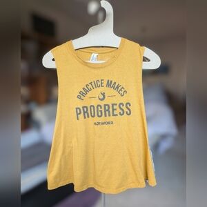 HOTWORX Womens Racerback Crop Tee- Mustard Yellow XL